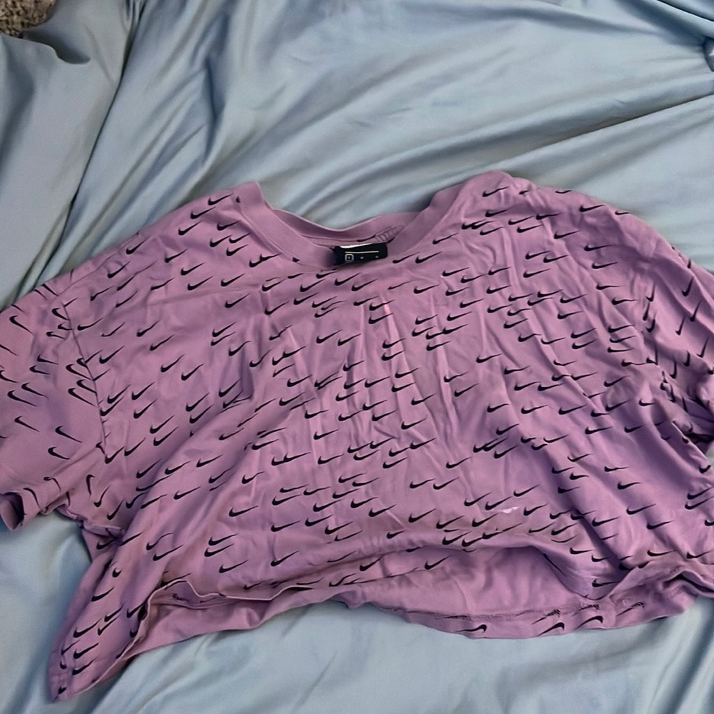 Pink nike crop top